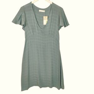 Primark Dress with Flutter Sleeves Blue Green Size 8 NWT